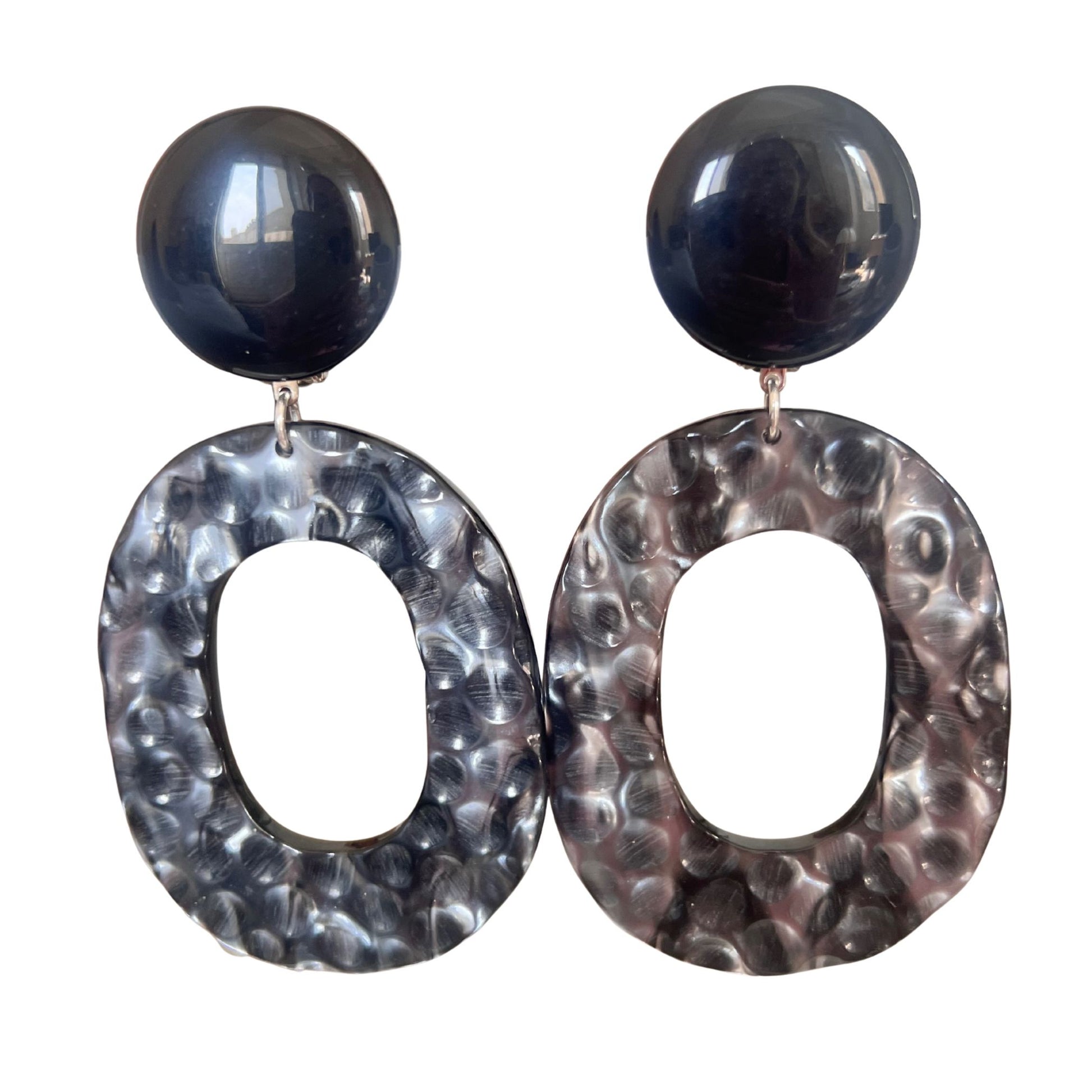 Boucles d'oreilles FRANCINE BRAMLI: JANA XL GRISE/NOIRE