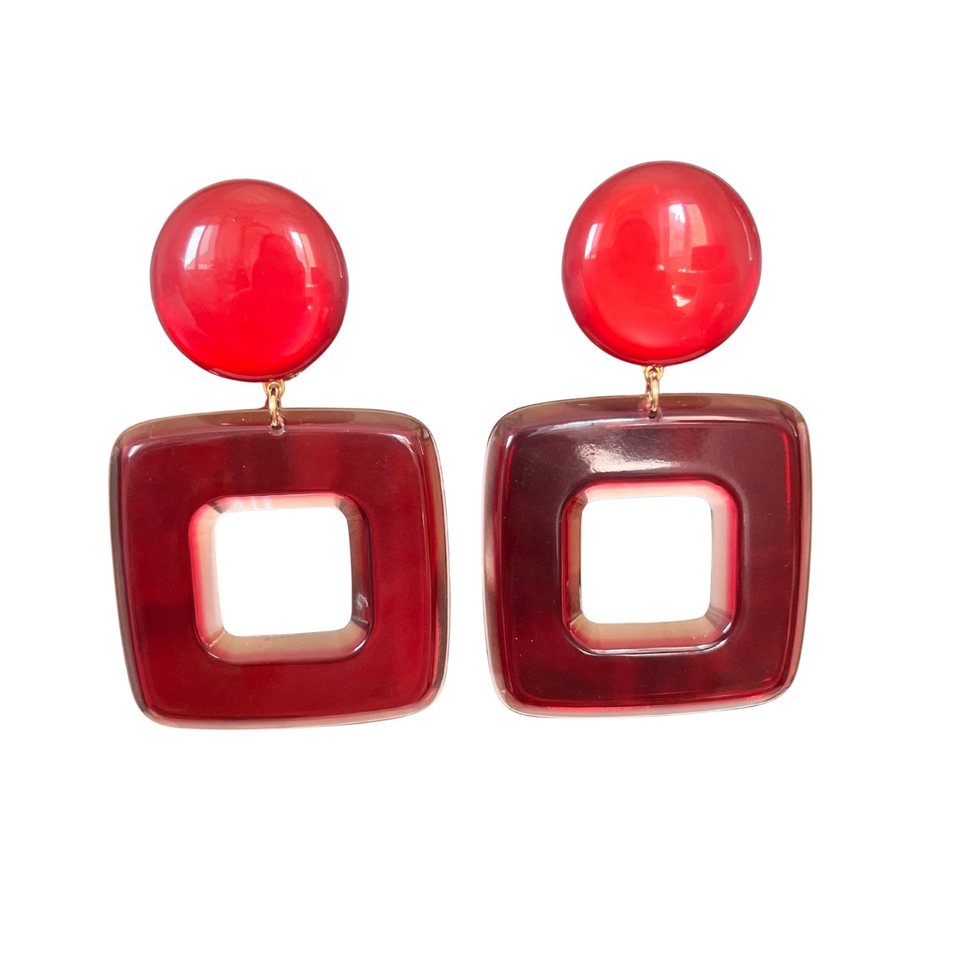 Boucles d'oreilles FRANCINE BRAMLI: LEYA ROUGE