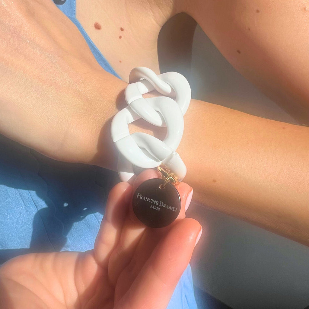 Bracelet FRANCINE BRAMLI: MAILLON BLANC EDITION LIMITÉE