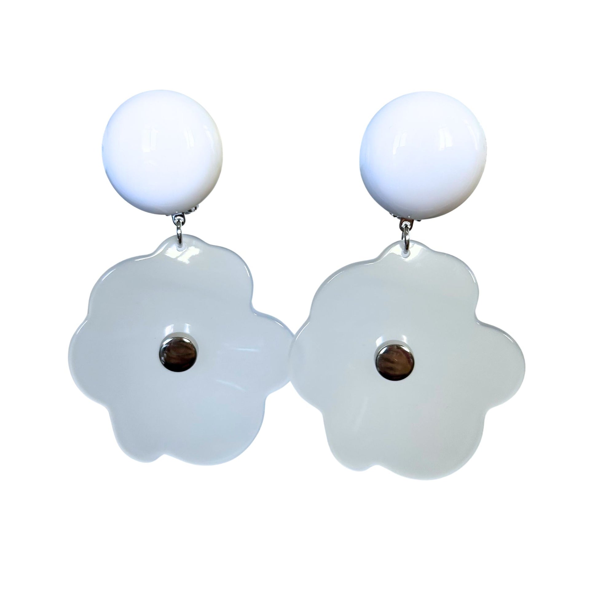Boucle d'oreilles FRANCINE BRAMLI: NARCISSE M BLANCHES