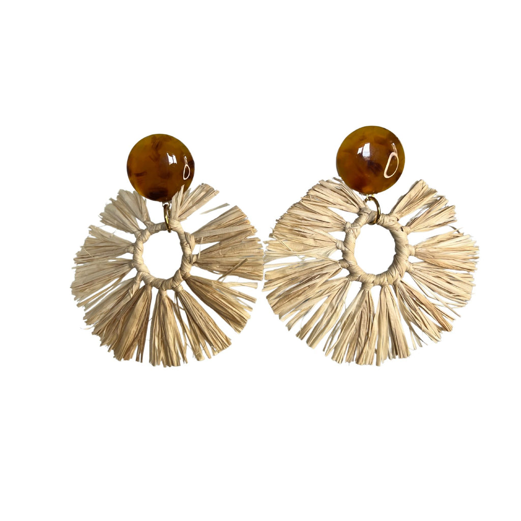 Boucles d'oreilles Francine Bramli:  RAPHIA EVENTAIL