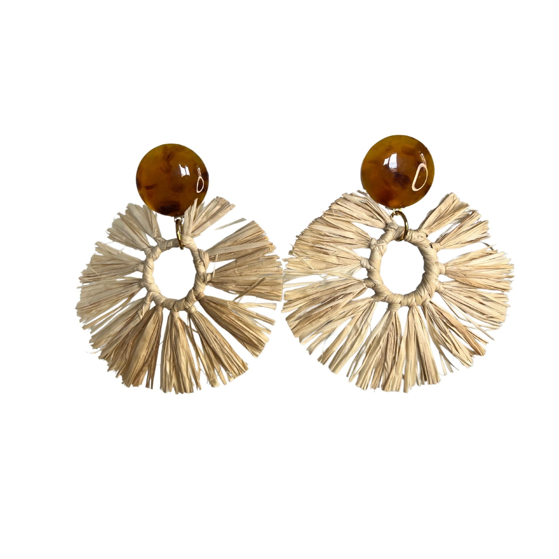 Boucles d'oreilles Francine Bramli:  RAPHIA EVENTAIL
