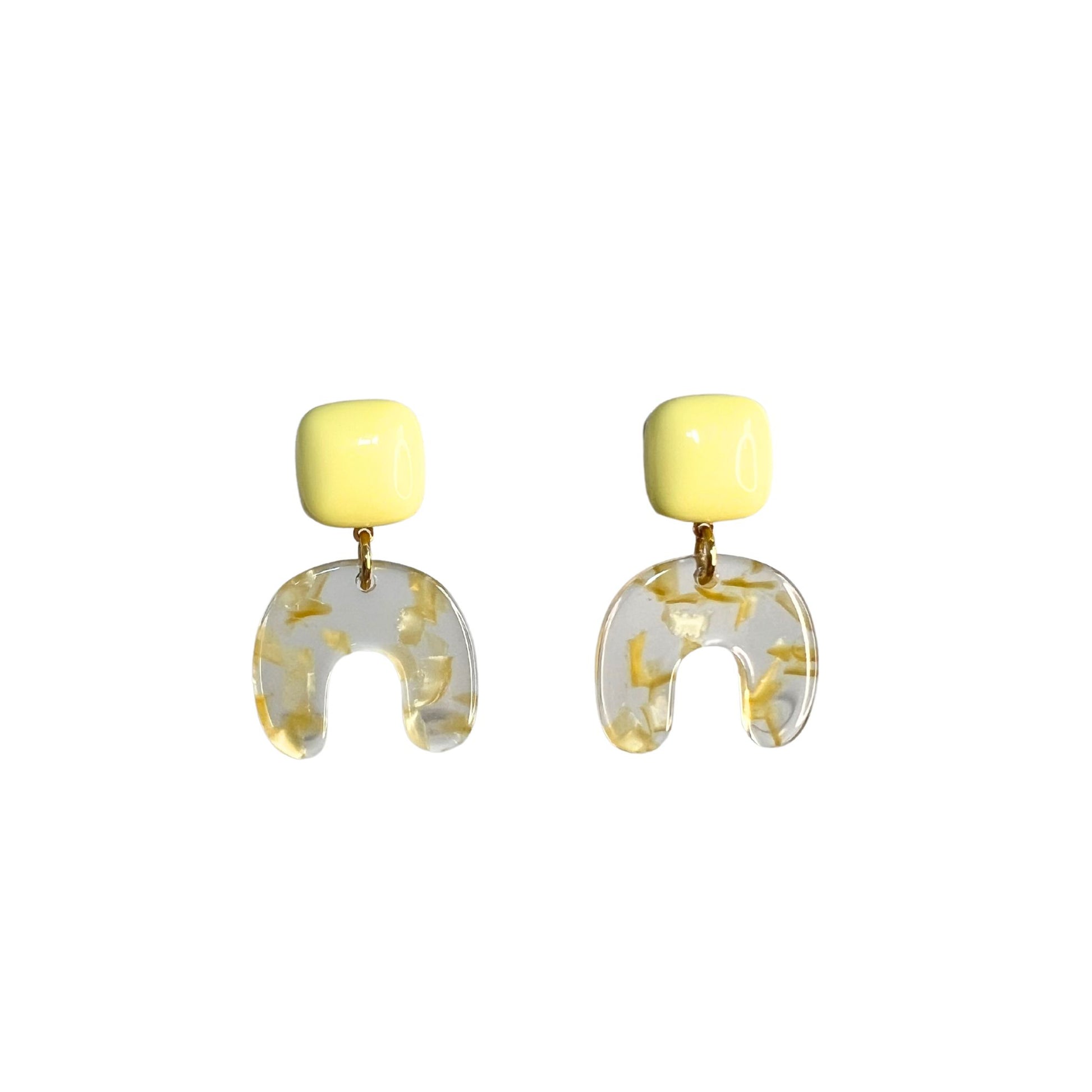 Boucles d'oreilles Francine Bramli: EDITION LIMITÉE XS JAUNE ET TRANSPARENTE