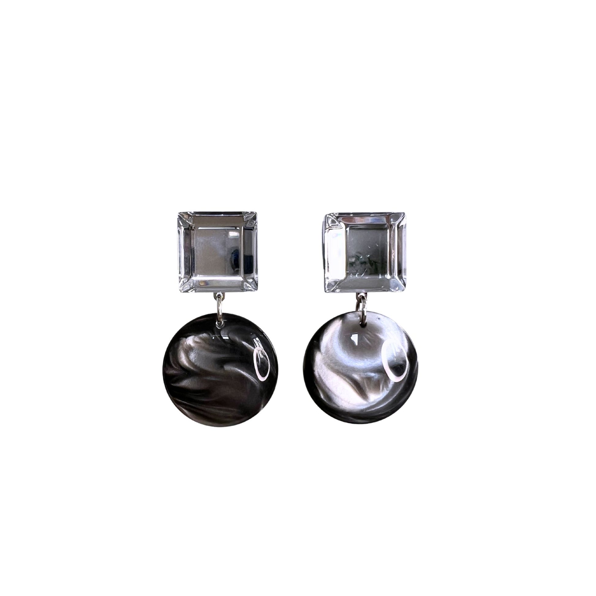 Boucles d'oreilles Francine Bramli: SALSA S GRISE ET STRASS