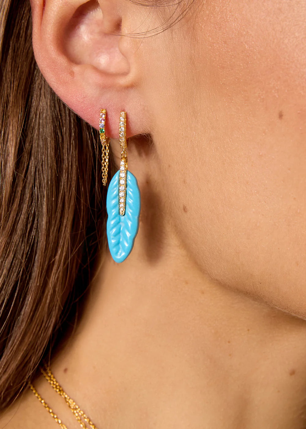 BOUCLES D'OREILLES - TURQUOISE PLUME