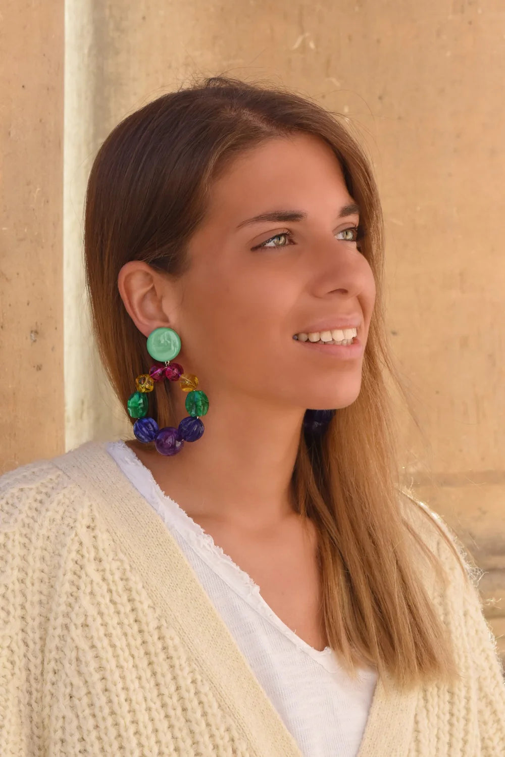Boucle d'oreilles FRANCINE BRAMLI: BASTILLE MULICOULEURS