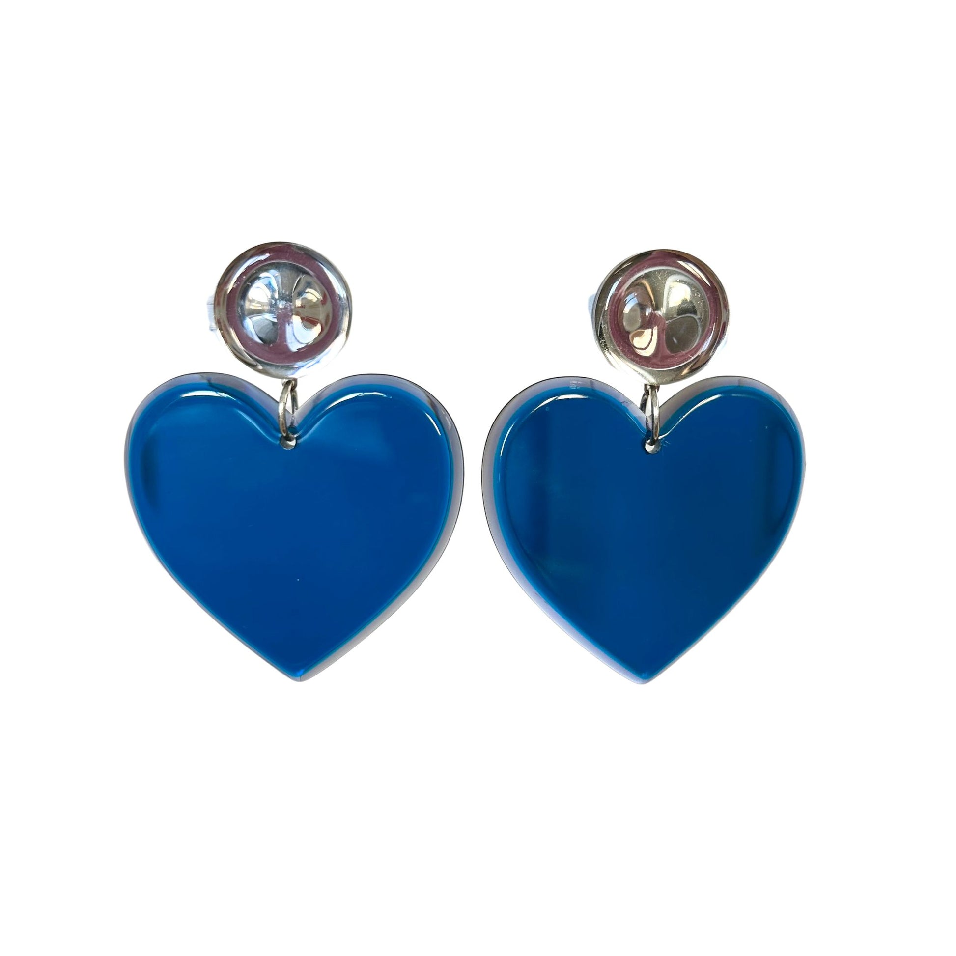 Boucle d'oreilles FRANCINE BRAMLI: Coeur de l'océan bleu et strass