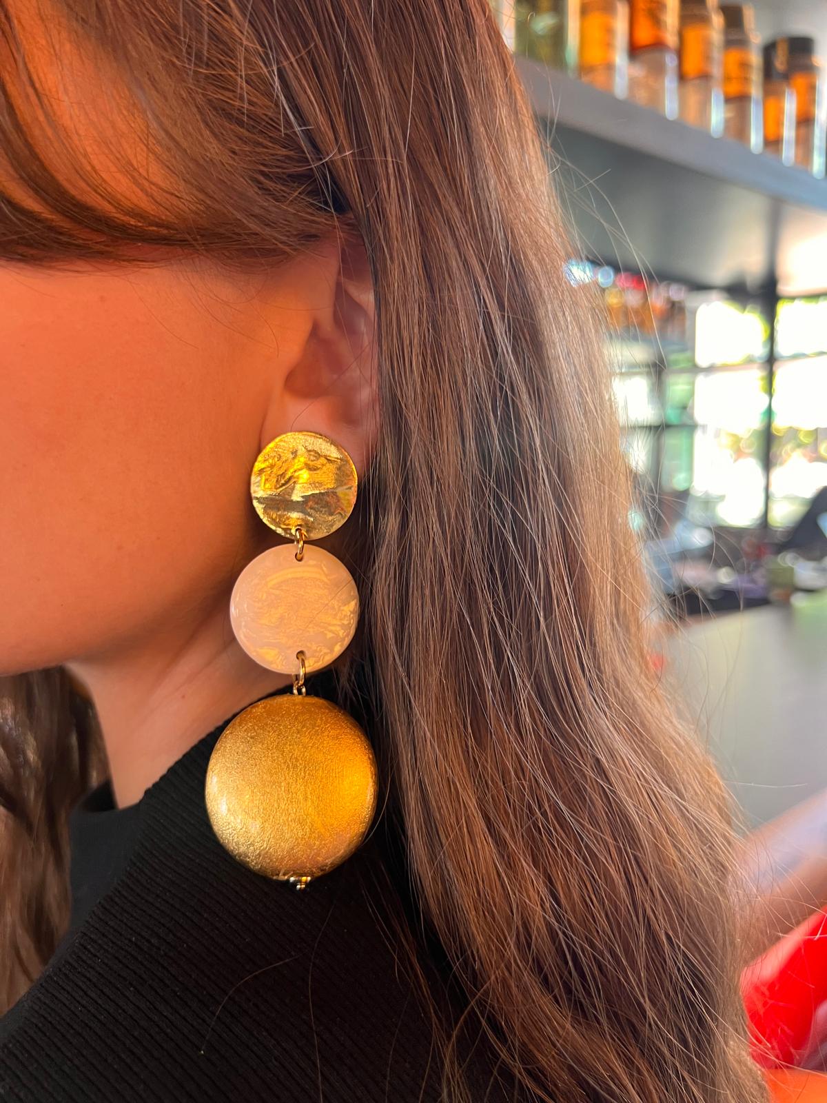 Boucles d'oreilles Francine Bramli: GOLD 3 RANGS