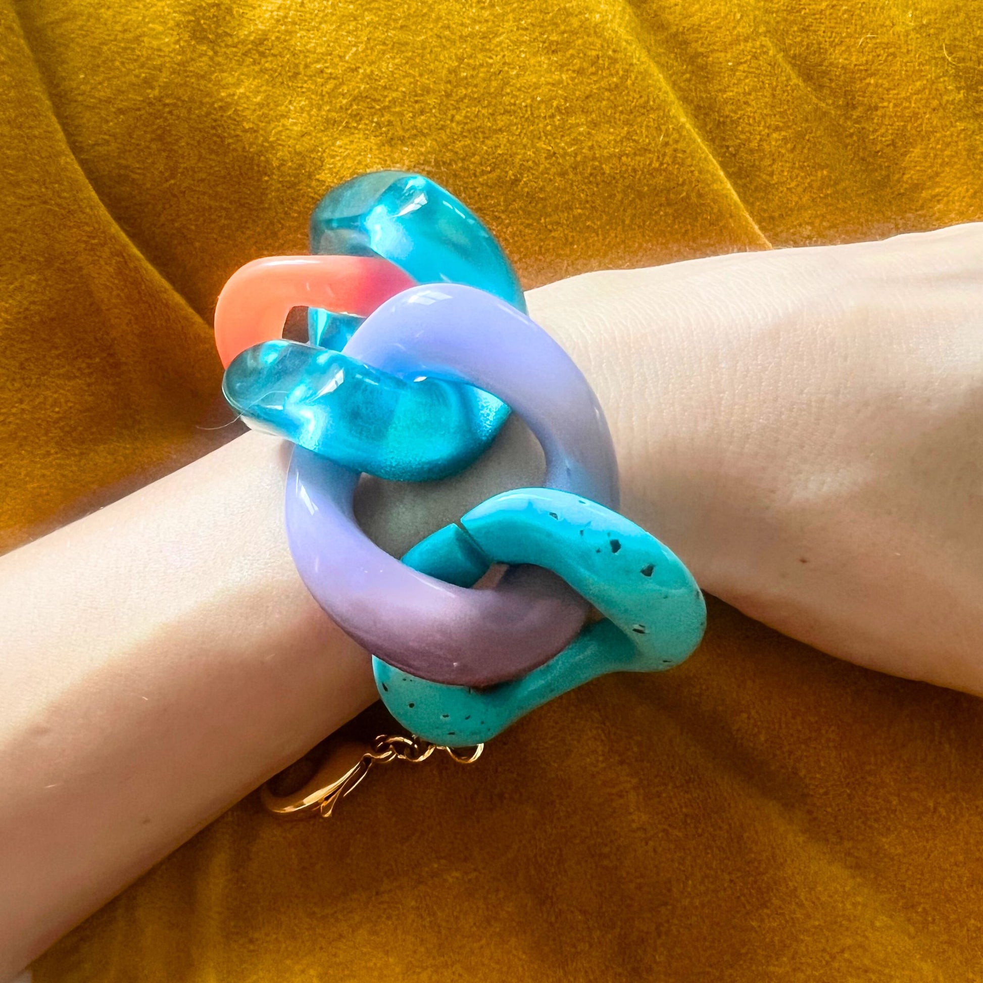 Bracelet FRANCINE BRAMLI: MAILLON MULTICOULEURS GROS