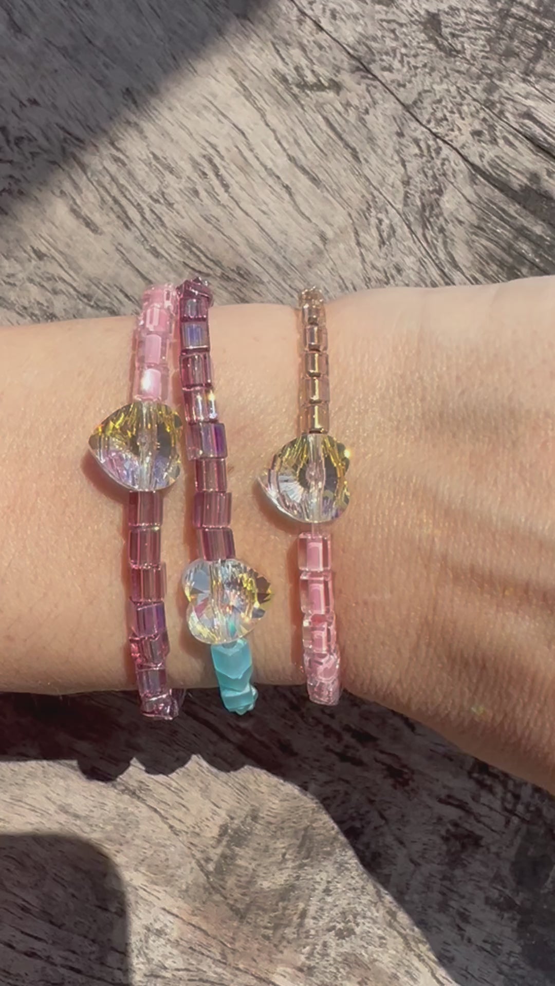 Bracelet Perles "COEUR DE CRISTAL" OLALA GIGI et Strass Swarovski
