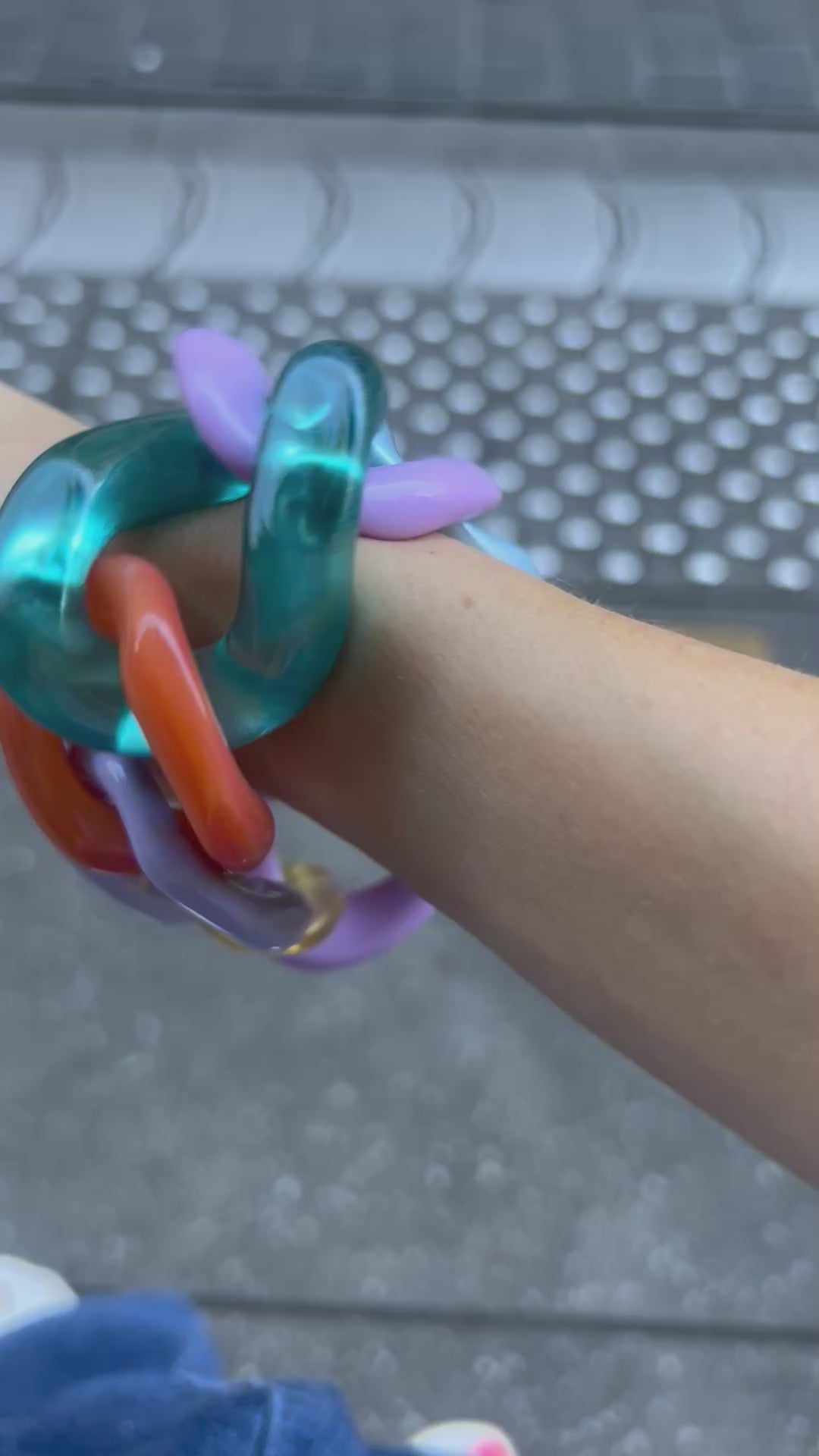 (Copie) Bracelet FRANCINE BRAMLI: MAILLON MULTICOULEURS GROS